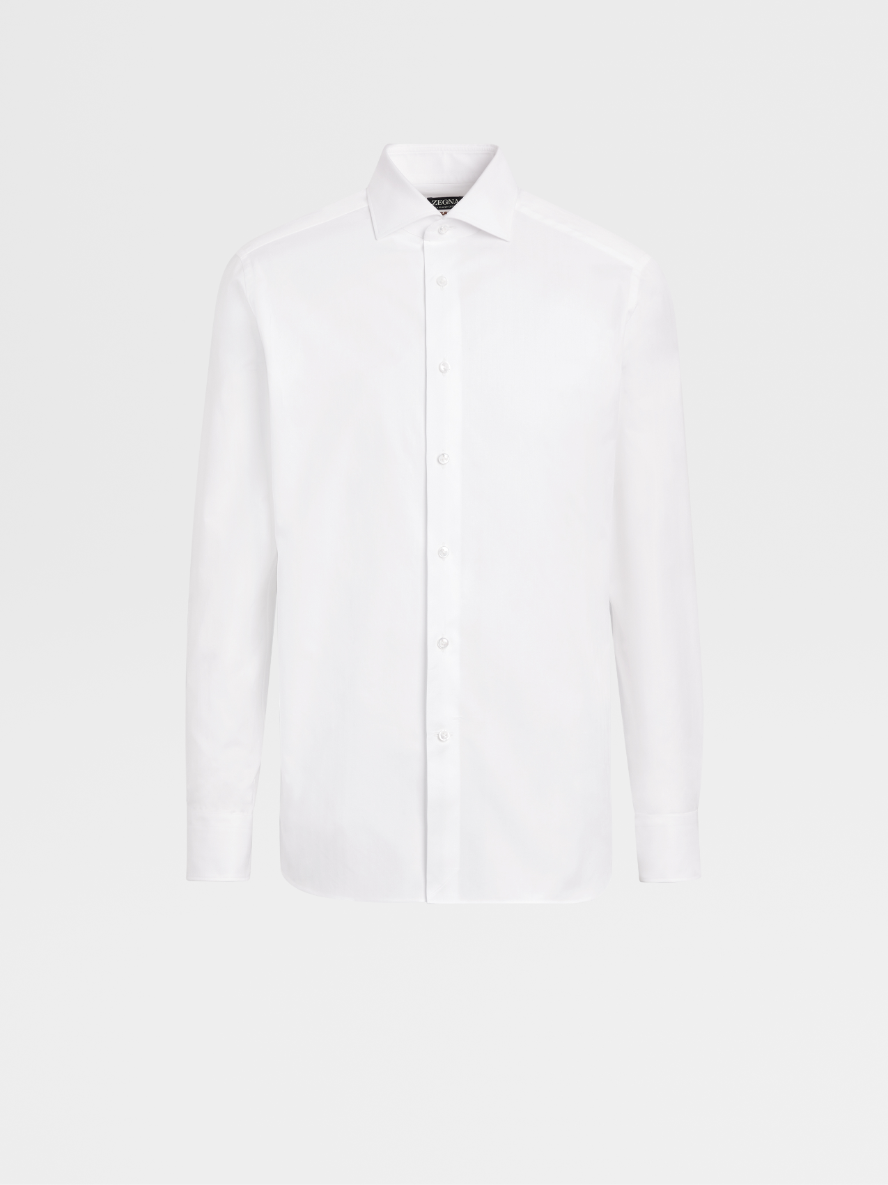 白色细条纹棉质长袖衬衫